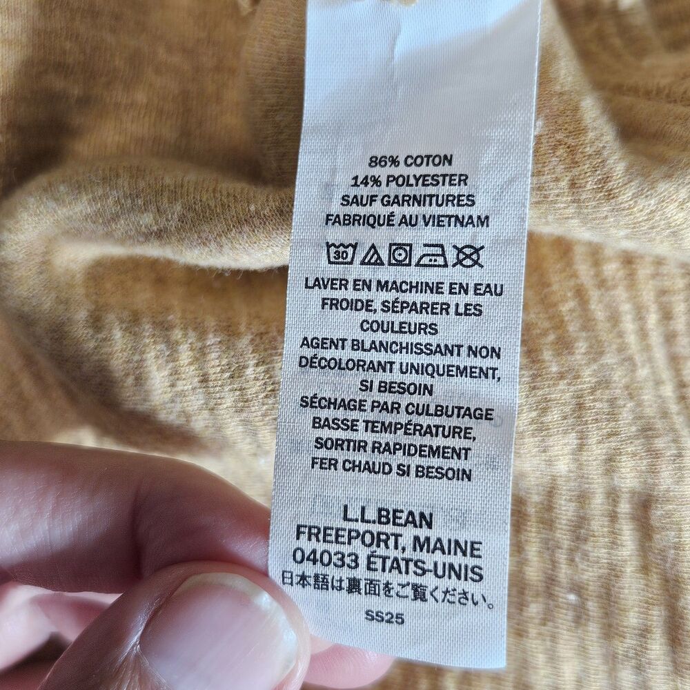 L.L.Bean Mens Lakewashed Double‑Knit Quarter‑Zip Pullover Size XL Reg Tan 520811 - Picture 7 of 9